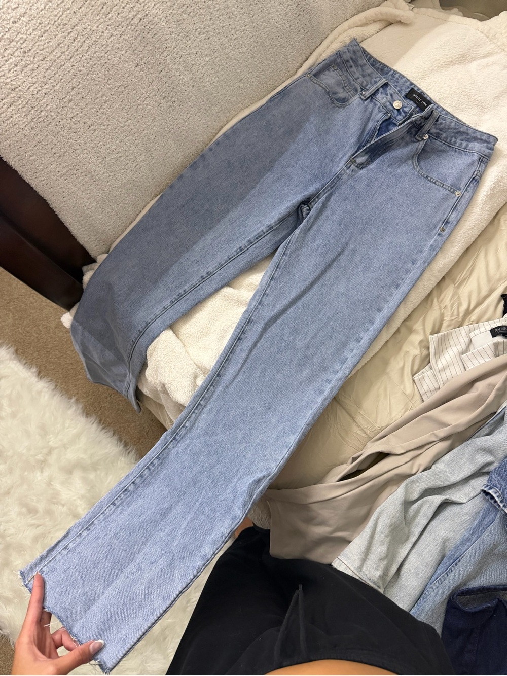 White Fox Boutique Light Blue Straight Leg Jeans